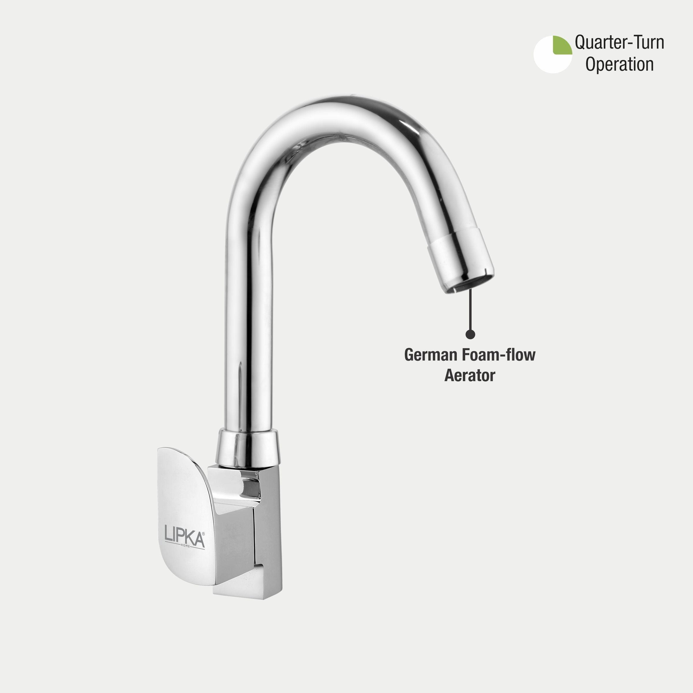 Arise Swan Neck Brass Faucet with Round Swivel Spout (12 Inches) - LIPKA - Lipka Home