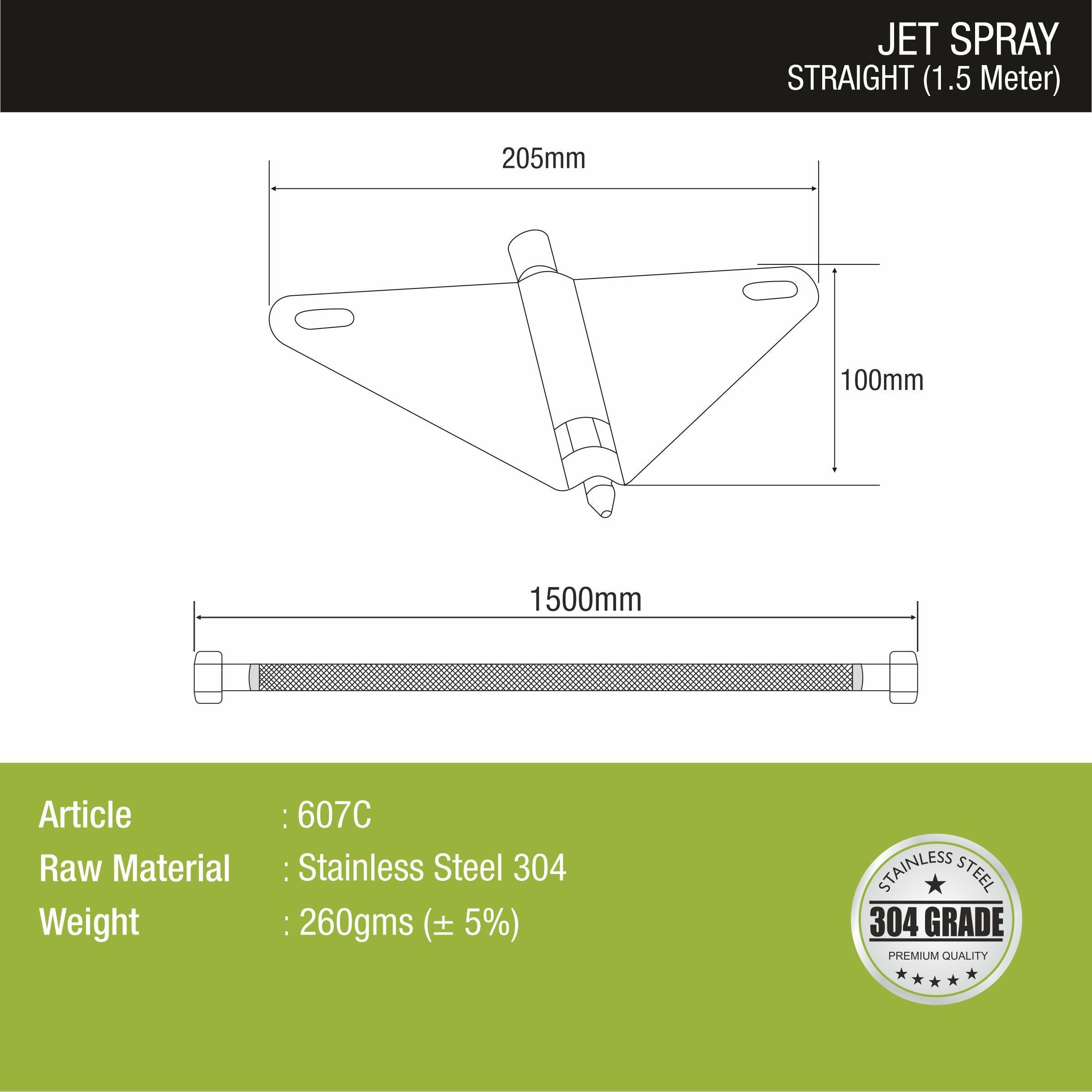 Straight Jet Spray with 304-Grade SS Holder & 1.5 Meter Hose - LIPKA