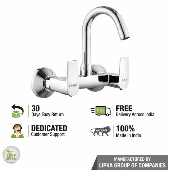 Victory Sink Mixer Brass Faucet with Round Swivel Spout (12 Inches) - LIPKA - Lipka Home