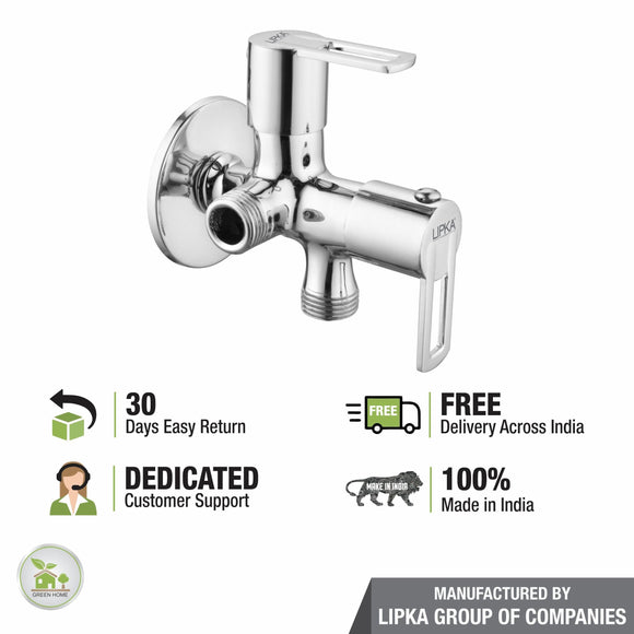 Kube Angle Valve Two Way Double Handle Brass Faucet - LIPKA - Lipka Home