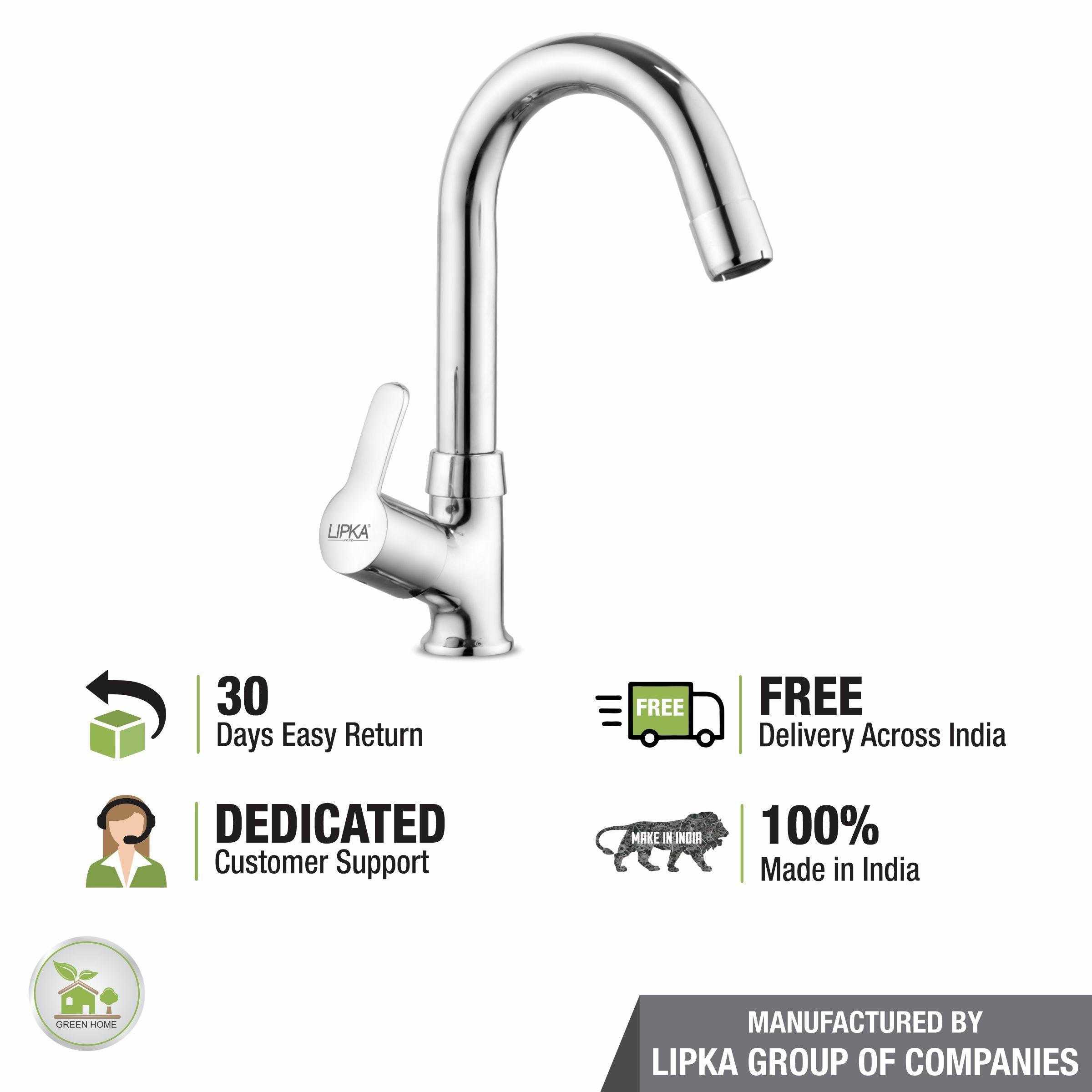 Frenk Swan Neck Brass Faucet with Round Swivel Spout (12 Inches) - LIPKA - Lipka Home