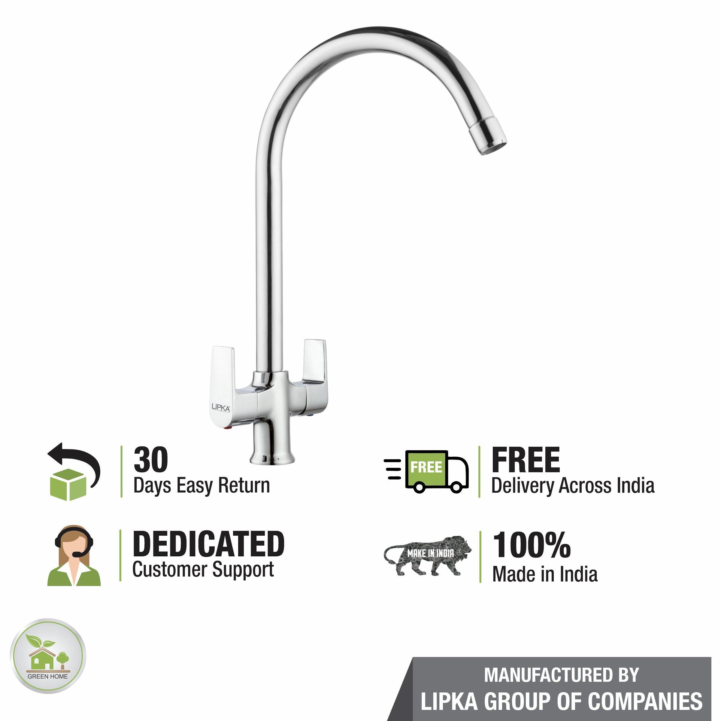 Victory Centre Hole Basin Mixer with Large (20 Inches) Round Swivel Spout Faucet - LIPKA - Lipka Home