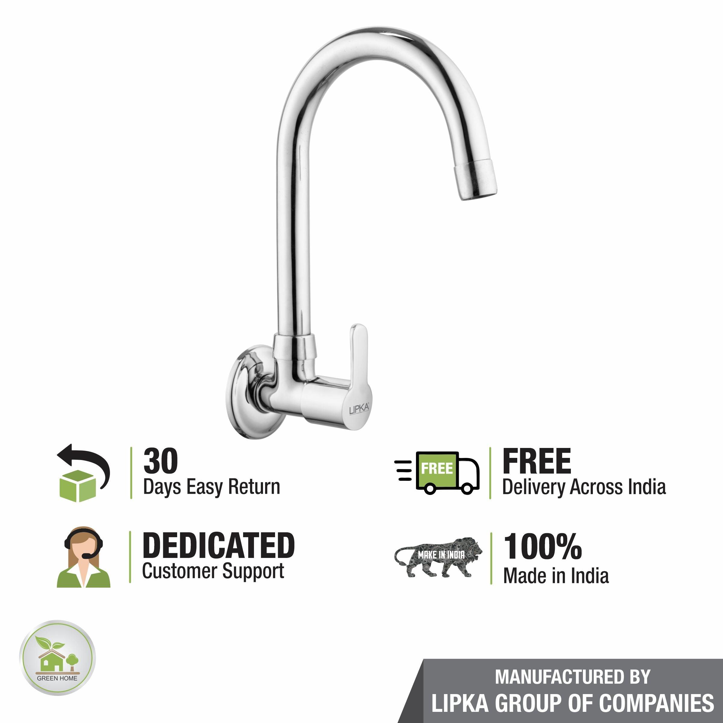 Frenk Sink Tap Brass Faucet with Round Swivel Spout (15 Inches) - LIPKA - Lipka Home