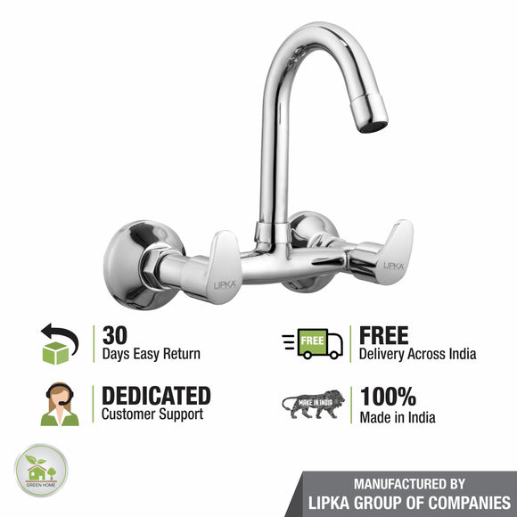Apple Sink Mixer Brass Faucet with Round Swivel Spout (12 Inches) - LIPKA - Lipka Home