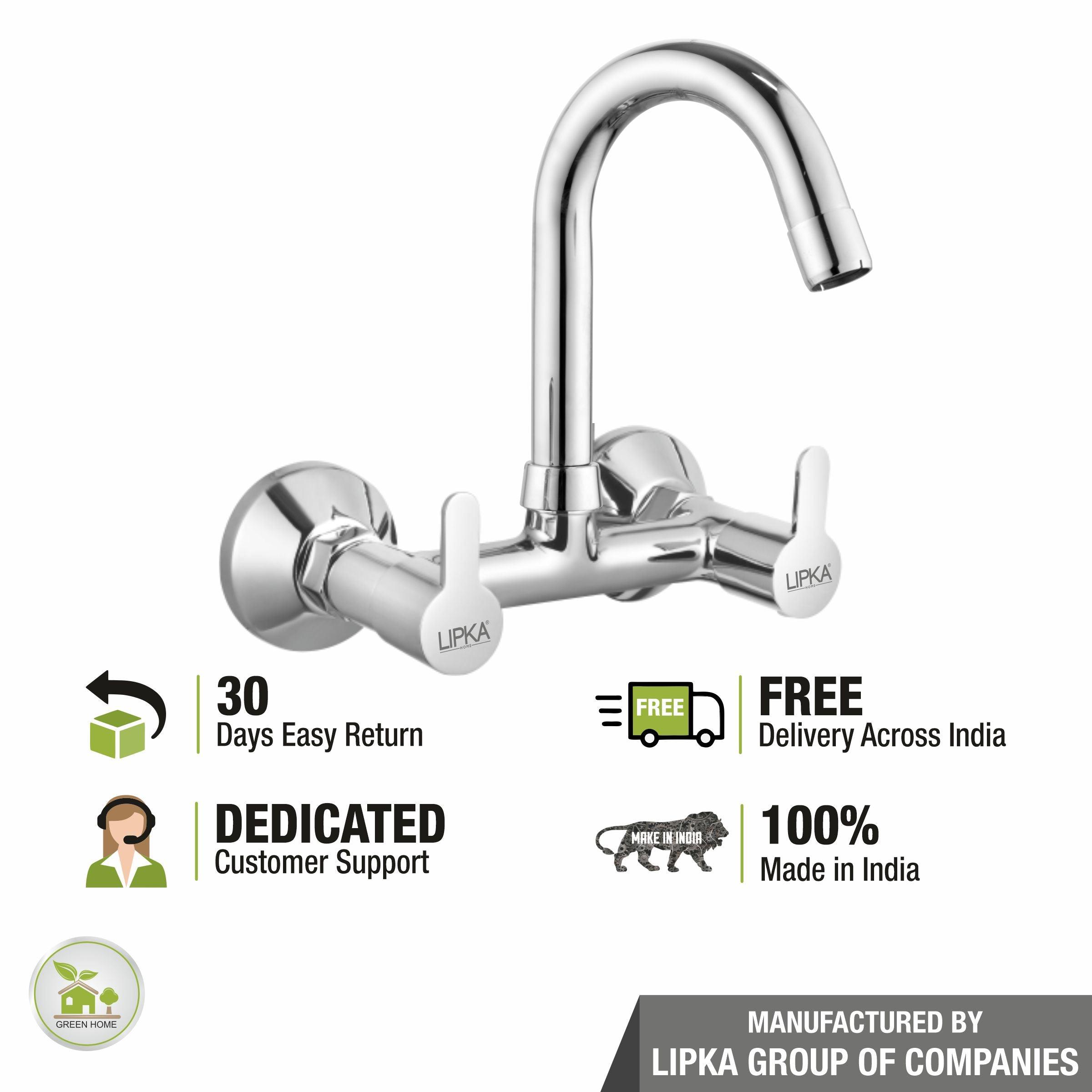 Fusion Sink Mixer Brass Faucet with Round Swivel Spout (12 Inches) - LIPKA - Lipka Home