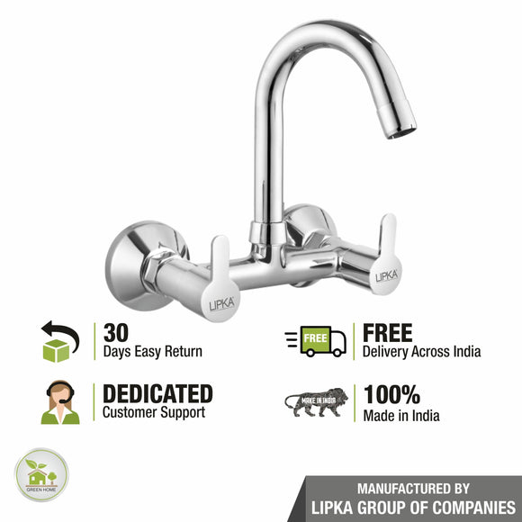 Fusion Sink Mixer Brass Faucet with Round Swivel Spout (12 Inches) - LIPKA - Lipka Home