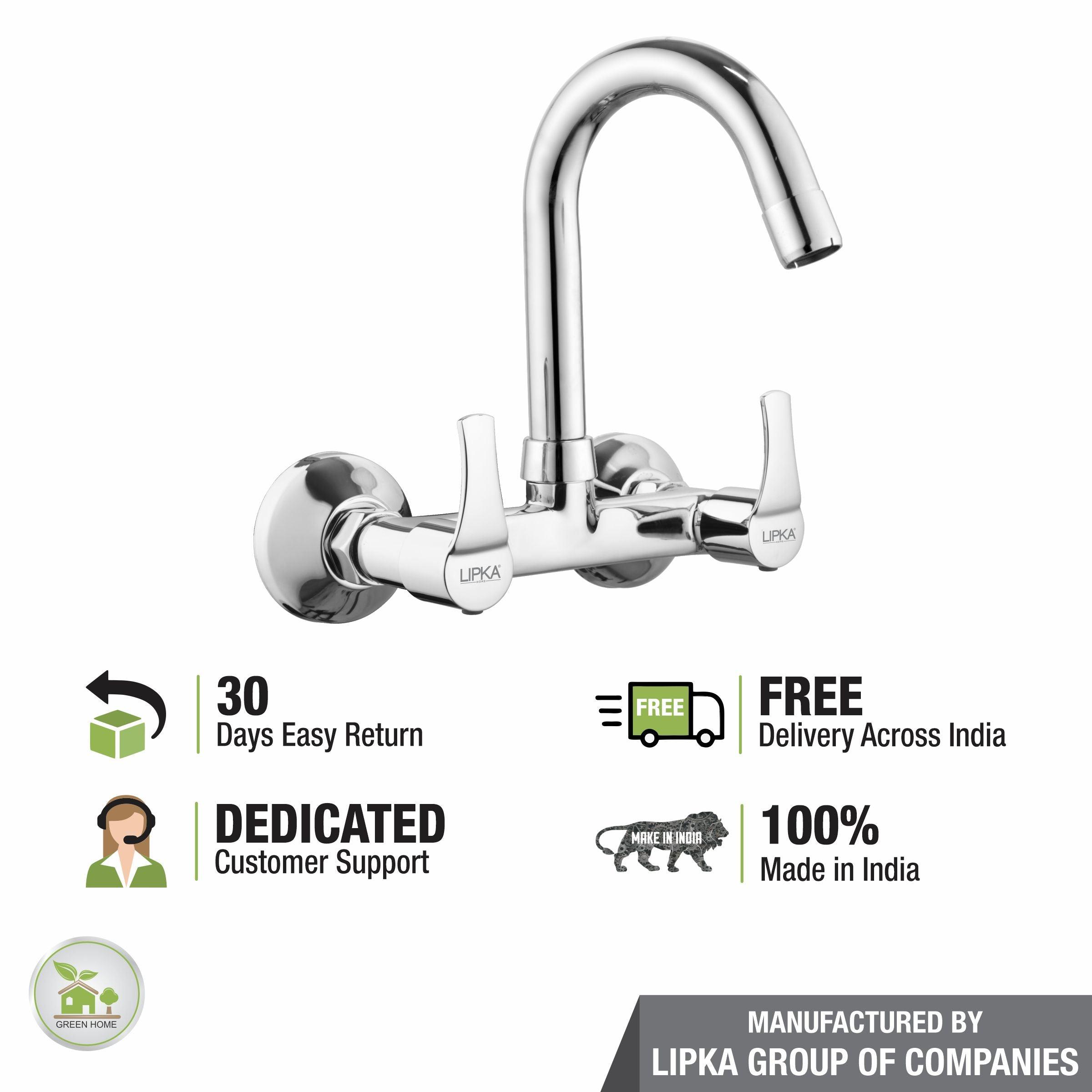 Coral Sink Mixer Brass Faucet with Round Swivel Spout (12 Inches) - LIPKA - Lipka Home