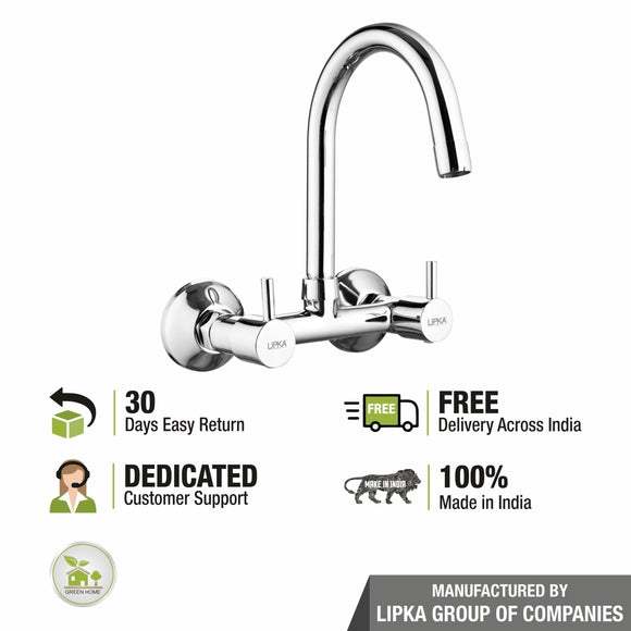 Kyron Sink Mixer Brass Faucet with Round Swivel Spout (12 Inches) - LIPKA - Lipka Home