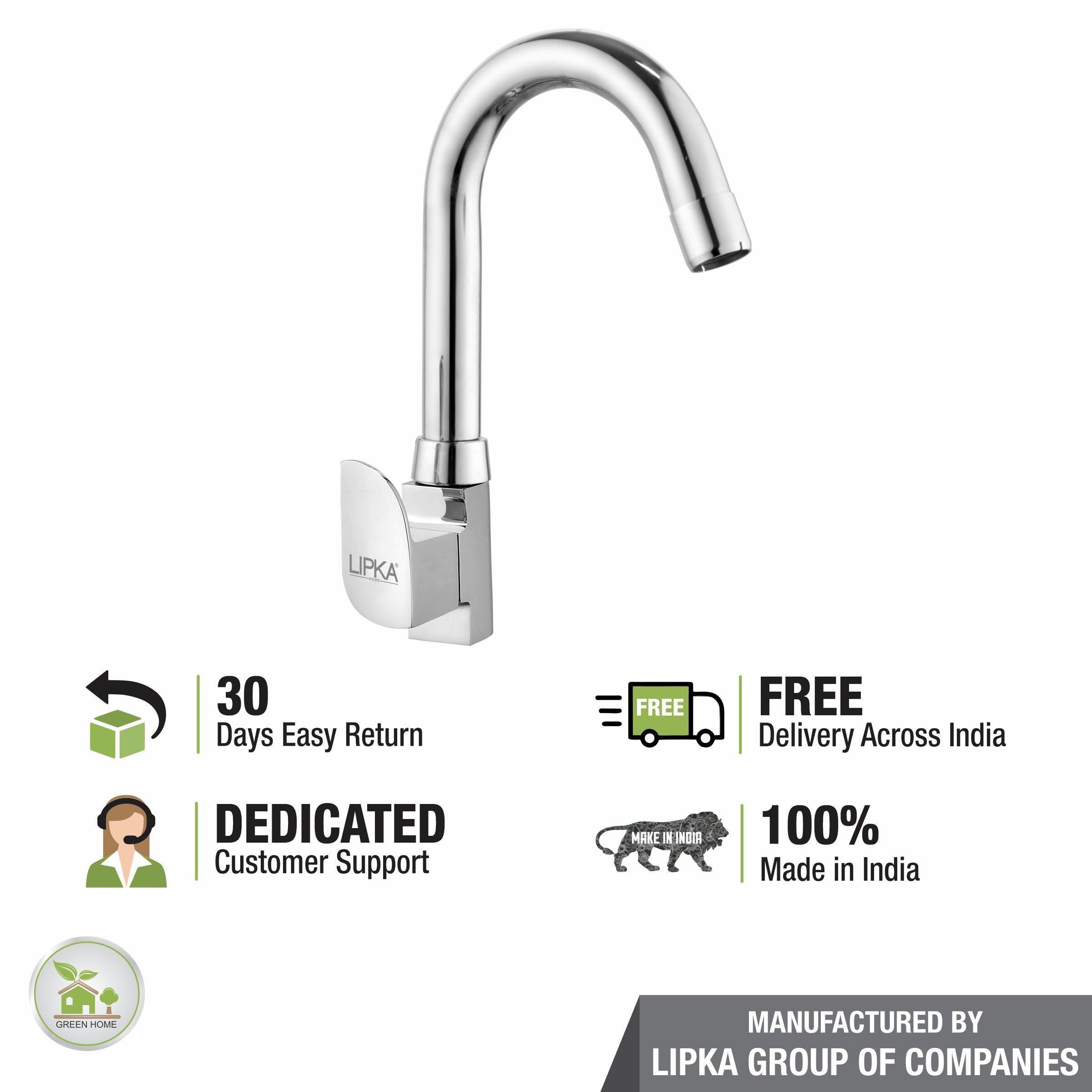 Arise Swan Neck Brass Faucet with Round Swivel Spout (12 Inches) - LIPKA - Lipka Home