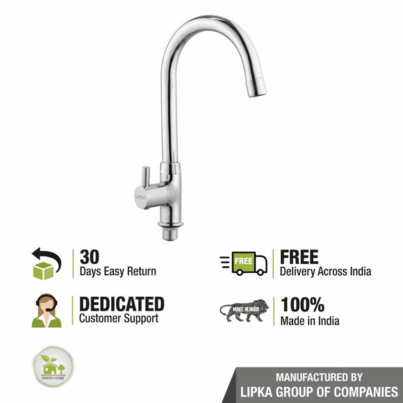 Kyron Swan Neck Brass Faucet with Round Swivel Spout (15 Inches) - LIPKA - Lipka Home