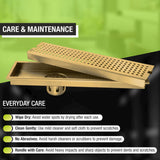 Palo Shower Drain Channel - Yellow Gold (40 x 4 Inches) - LIPKA