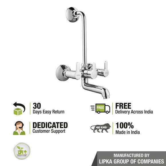 Fusion Wall Mixer Brass Faucet with L Bend - LIPKA - Lipka Home