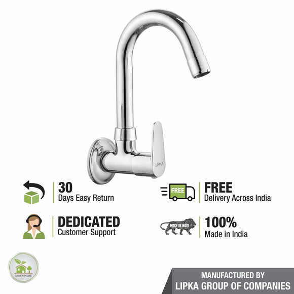 Virgo Sink Tap Brass Faucet with Round Swivel Spout (12 Inches) - LIPKA - Lipka Home
