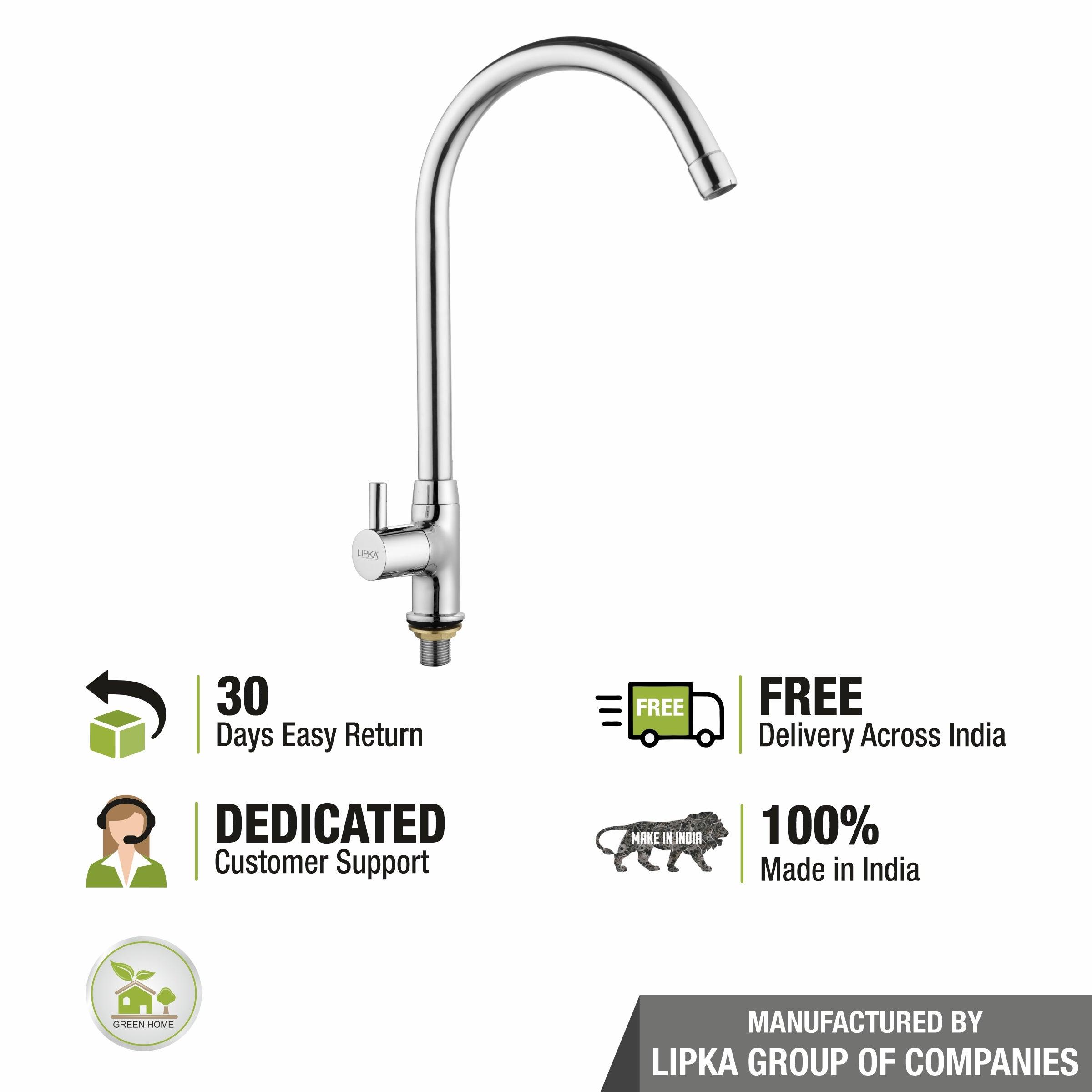 Kyron Swan Neck Brass Faucet with Round Swivel Spout (20 Inches) - LIPKA - Lipka Home