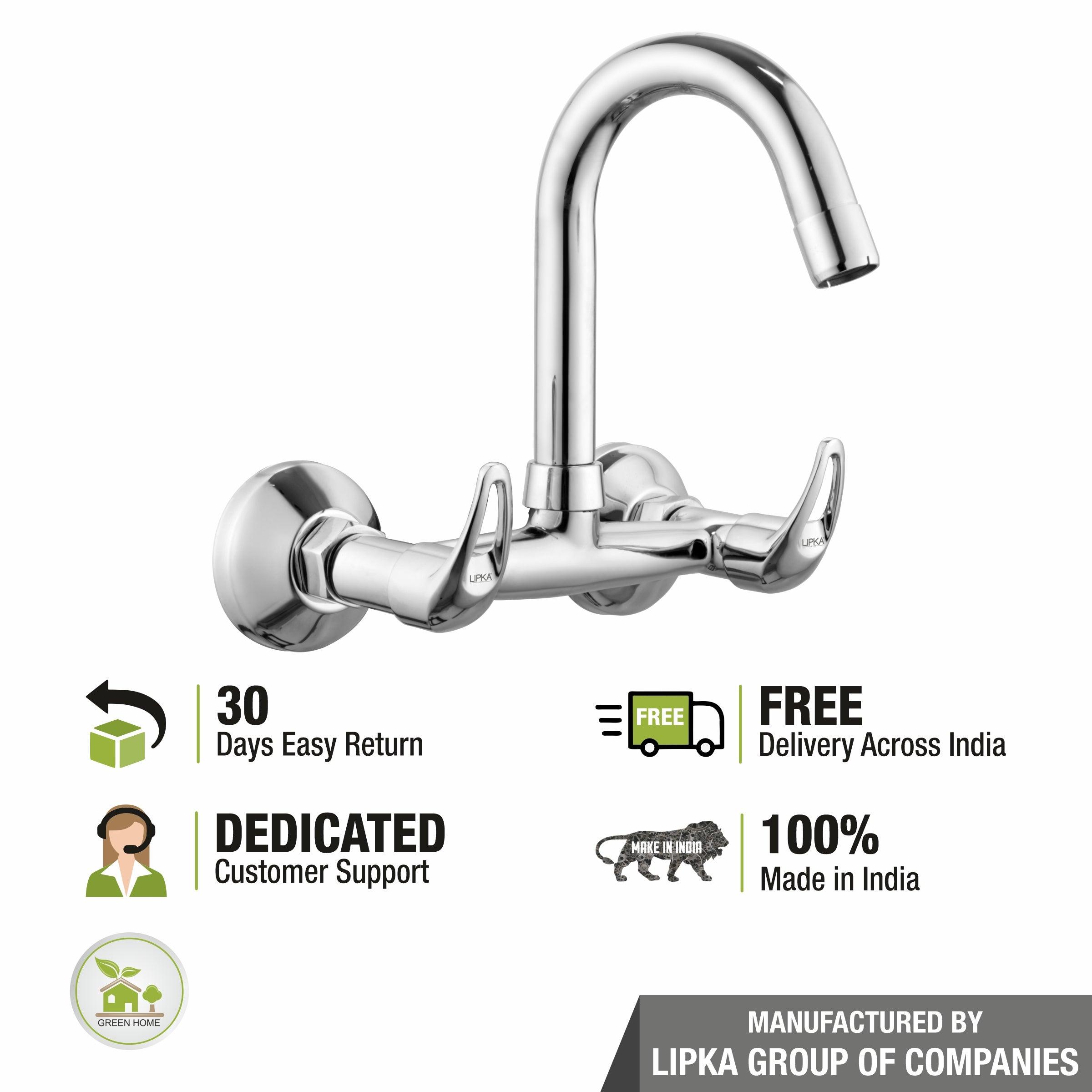 Pixel Sink Mixer Brass Faucet with Round Swivel Spout (12 Inches) - LIPKA - Lipka Home