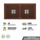 Choco Brown Quartz Double Bowl Kitchen Sink (45 x 20 x 9 Inches) - LIPKA - Lipka Home