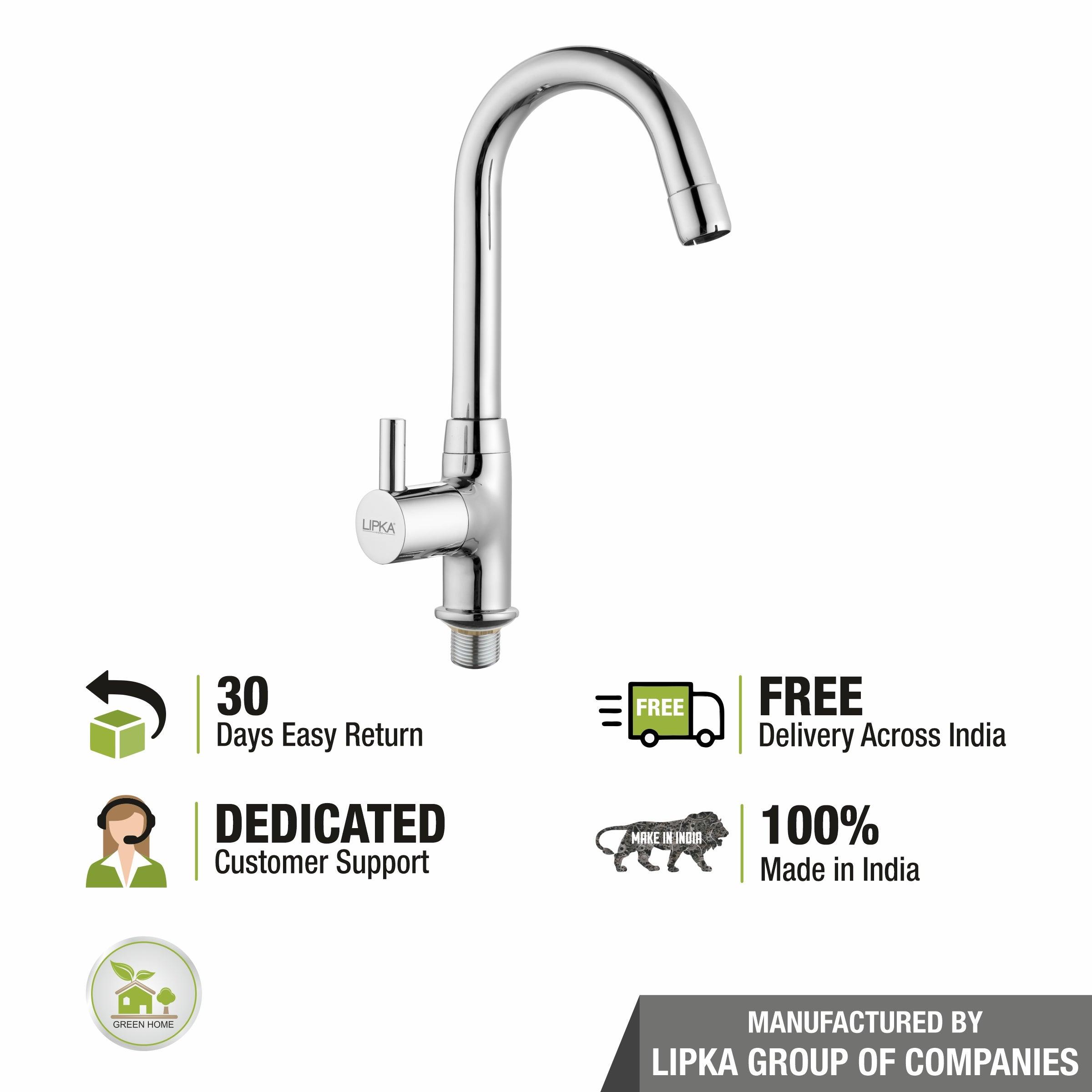 Kyron Swan Neck Brass Faucet with Round Swivel Spout (12 Inches) - LIPKA - Lipka Home