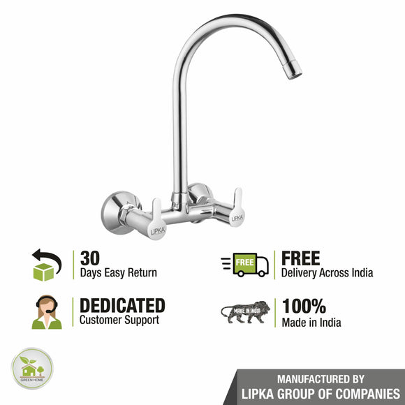Fusion Sink Mixer Brass Faucet with Round Swivel Spout (20 Inches) - LIPKA - Lipka Home