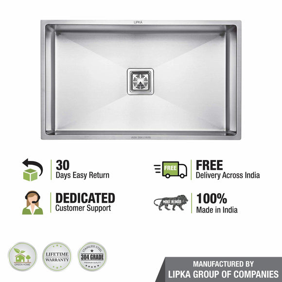 Handmade Single Bowl 304-Grade Kitchen Sink (32 x 20 x 10 Inches) - LIPKA - Lipka Home