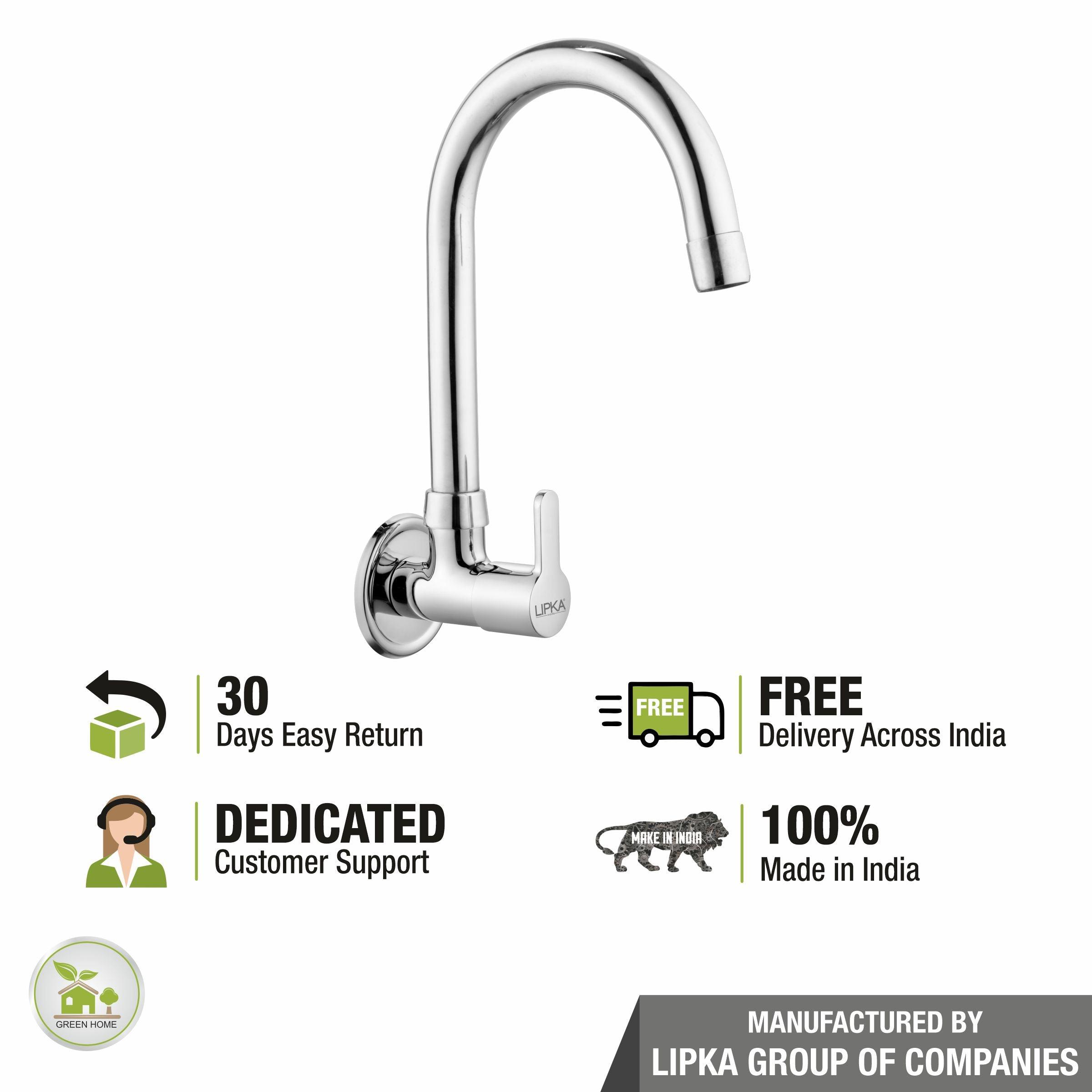 Fusion Sink Tap Brass Faucet with Round Swivel Spout (15 Inches) - LIPKA - Lipka Home