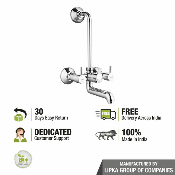 Kyron Wall Mixer Brass Faucet with L Bend - LIPKA - Lipka Home