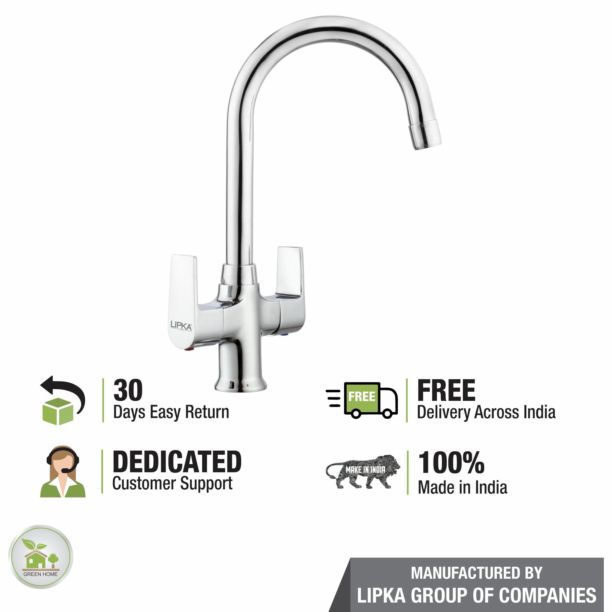 Victory Centre Hole Basin Mixer with Medium (15 Inches) Round Swivel Spout Faucet - LIPKA - Lipka Home