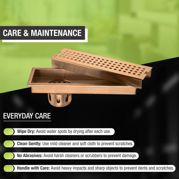 Palo Shower Drain Channel - Antique Copper (18 x 5 Inches) - LIPKA - Lipka Home