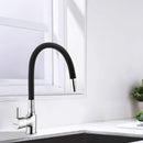 Kyron Single Lever Table Mount Sink Mixer Brass Faucet with Flexible Silicone Spout (Black) - LIPKA - Lipka Home
