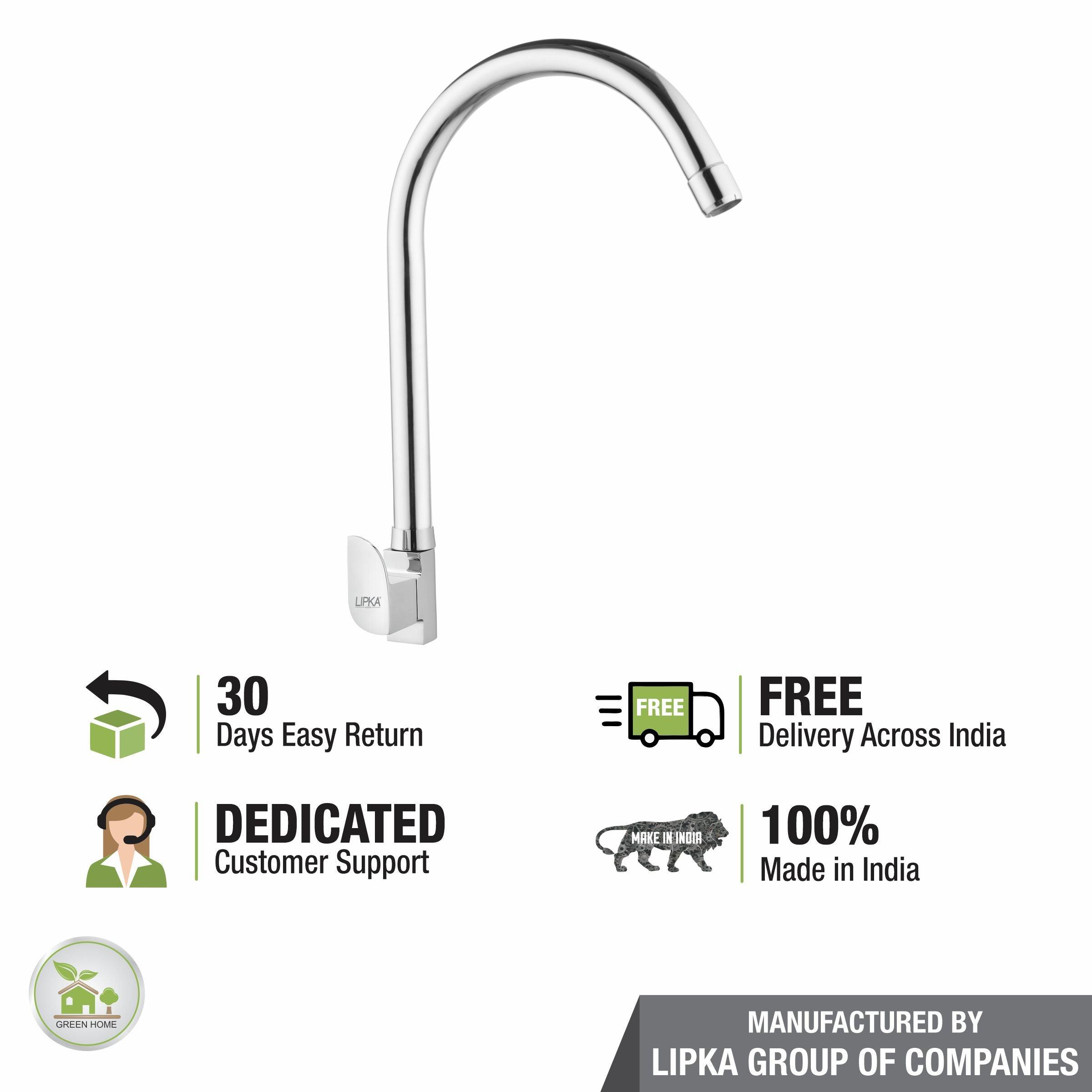 Arise Swan Neck Brass Faucet with Round Swivel Spout (20 Inches) - LIPKA - Lipka Home