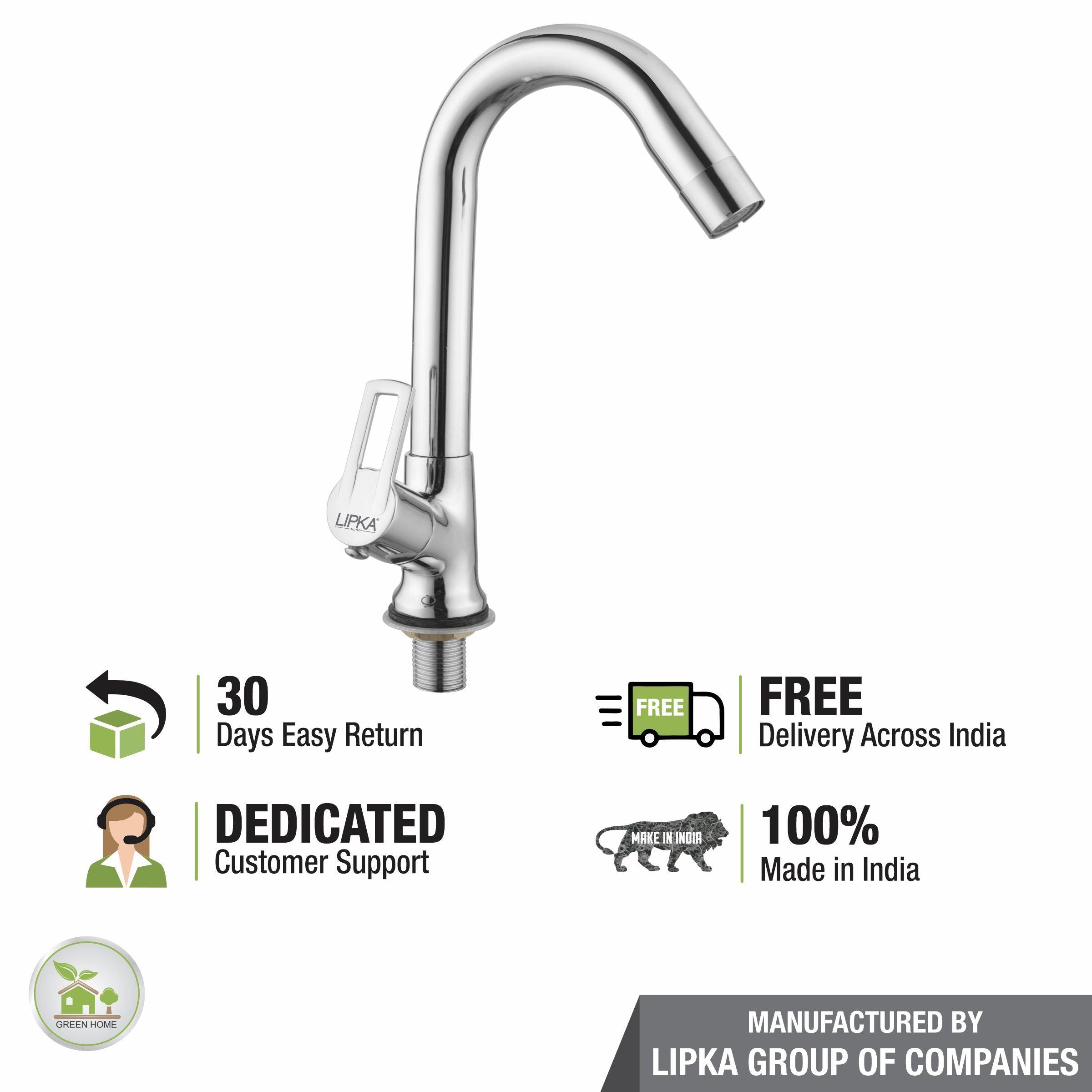 Kube Swan Neck Brass Faucet with Swivel Spout - LIPKA - Lipka Home