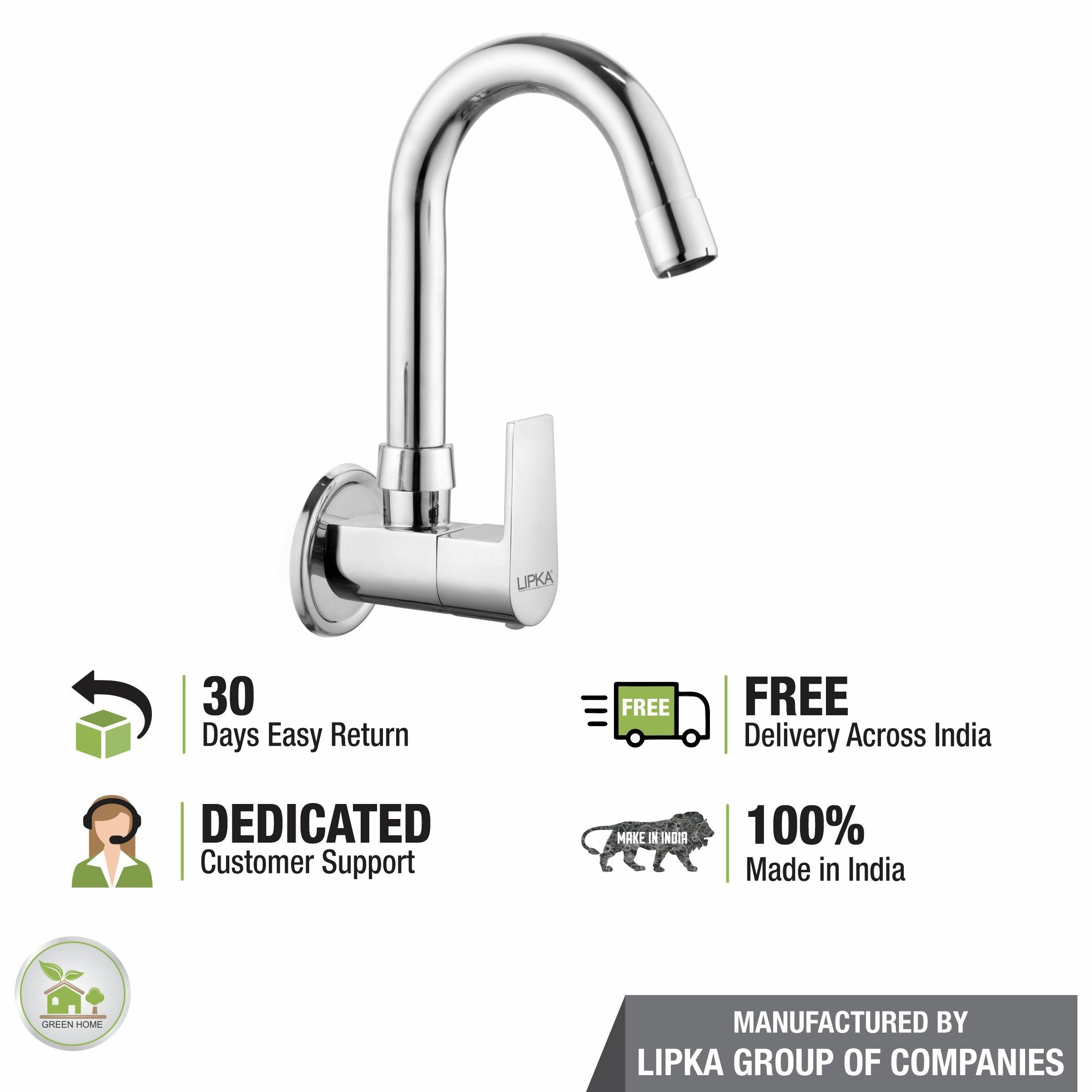 Victory Sink Tap with Small (12 Inches) Round Swivel Spout Brass Faucet - LIPKA - Lipka Home