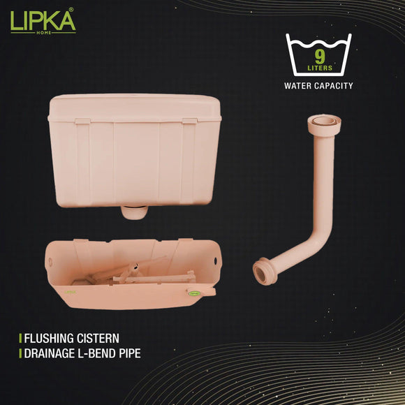 Round Flushing Cistern/ Flush Tank (Pink) |Commode not included| - LIPKA - Lipka Home