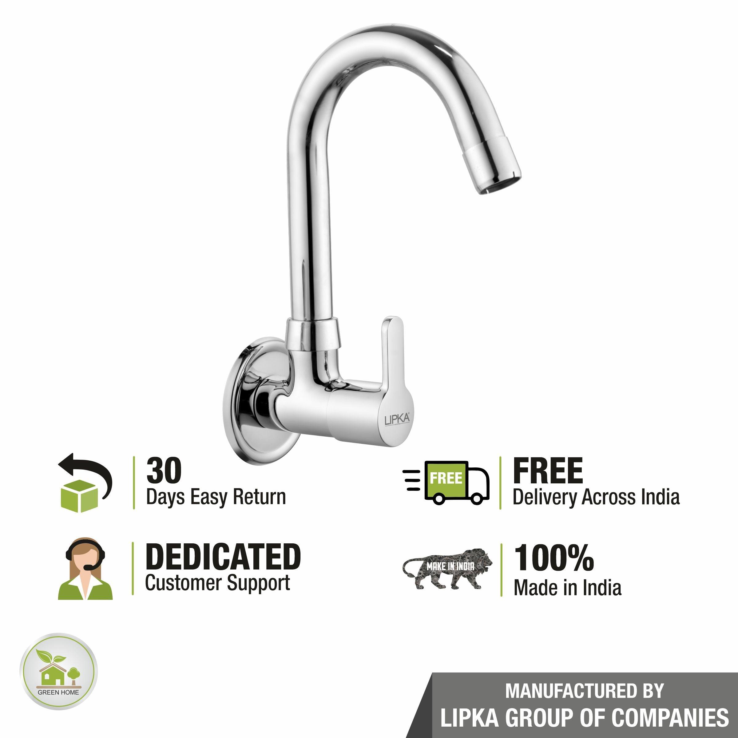 Fusion Sink Tap Brass Faucet with Round Swivel Spout (12 Inches) - LIPKA - Lipka Home