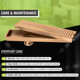 Palo Shower Drain Channel - Antique Copper  (36 x 4 Inches) - LIPKA