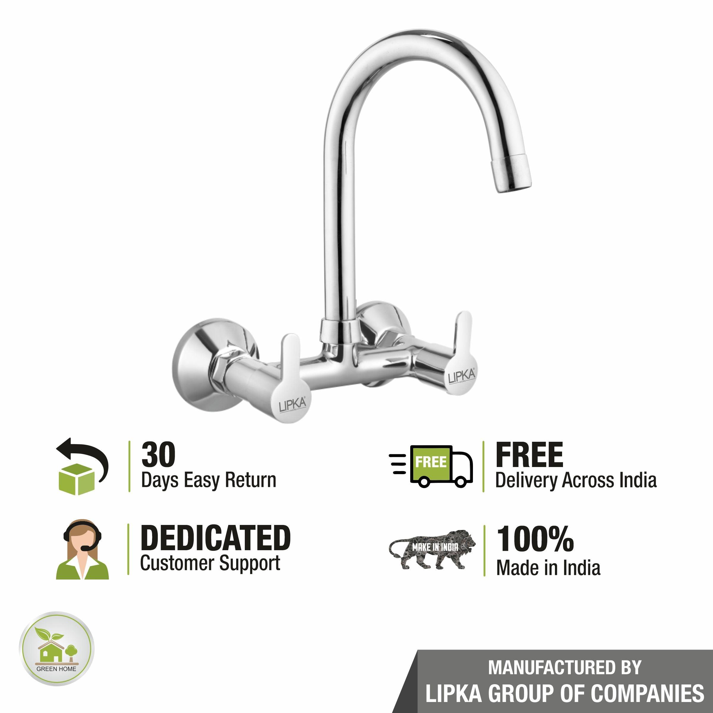 Fusion Sink Mixer Brass Faucet with Round Swivel Spout (15 Inches) - LIPKA - Lipka Home