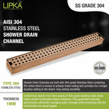 Palo Shower Drain Channel - Antique Copper (24 x 2 Inches) ss grade 304