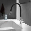 Kyron Swan Neck Brass Faucet with Flexible Silicone Spout (Black) - LIPKA - Lipka Home