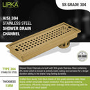Palo Shower Drain Channel - Yellow Gold (24 x 5 Inches) - LIPKA - Lipka Home