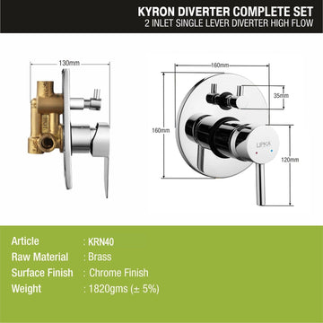 Kyron 2-inlet Single Lever Diverter High-Flow (Complete Set) - LIPKA - Lipka Home