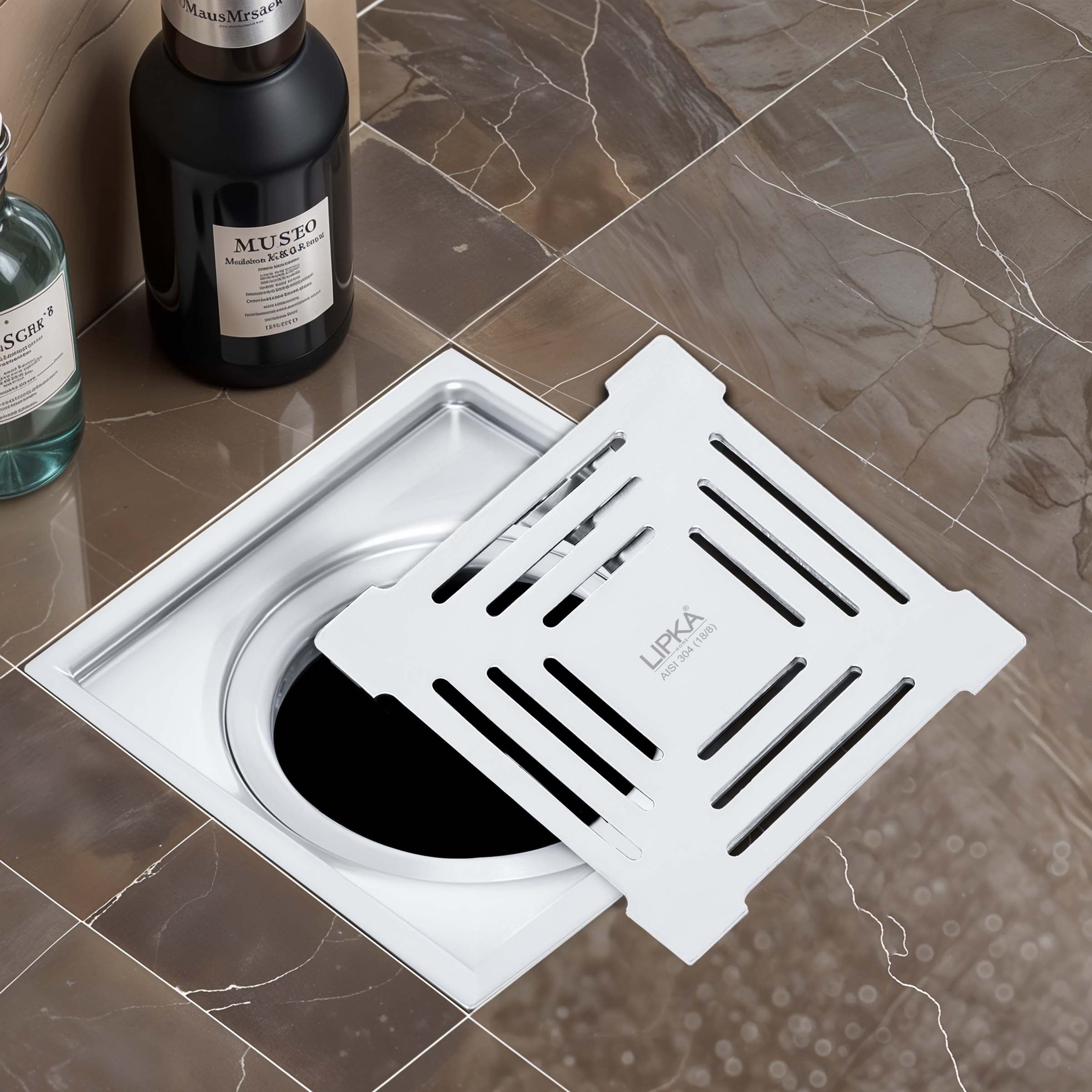 Green Exclusive Square Floor Drain (6 x 6 Inches) - LIPKA