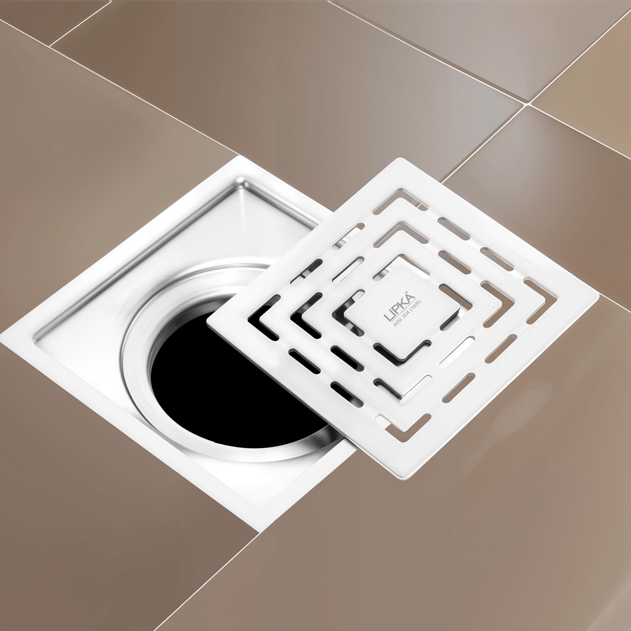 Orange Exclusive Square Floor Drain (6 x 6 Inches) - LIPKA