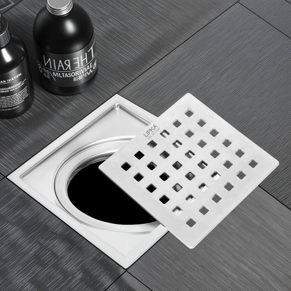 Red Exclusive Square Floor Drain (6 x 6 Inches) - LIPKA - Lipka Home