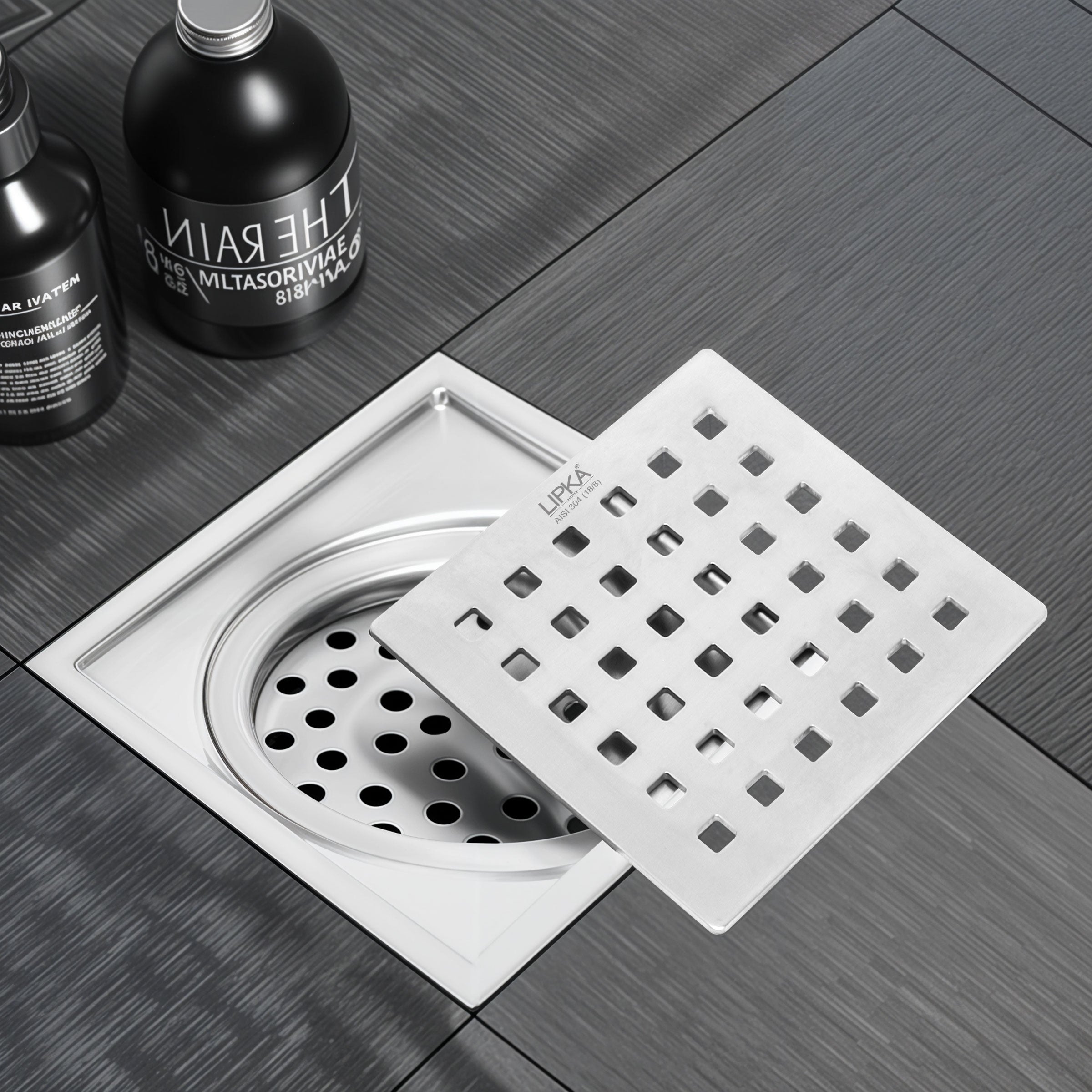 Red Exclusive Square Floor Drain (6 x 6 Inches) with Cockroach Trap - LIPKA