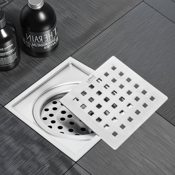 Red Exclusive Square Floor Drain (6 x 6 Inches) with Cockroach Trap - LIPKA - Lipka Home