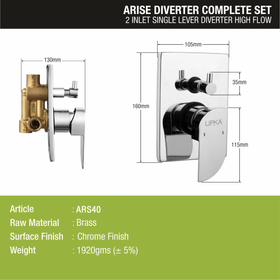 Arise 2-inlet Single Lever Diverter High-Flow (Complete Set) - LIPKA - Lipka Home