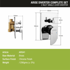 Arise 2-inlet Single Lever Diverter (Complete Set)- LIPKA - Lipka Home