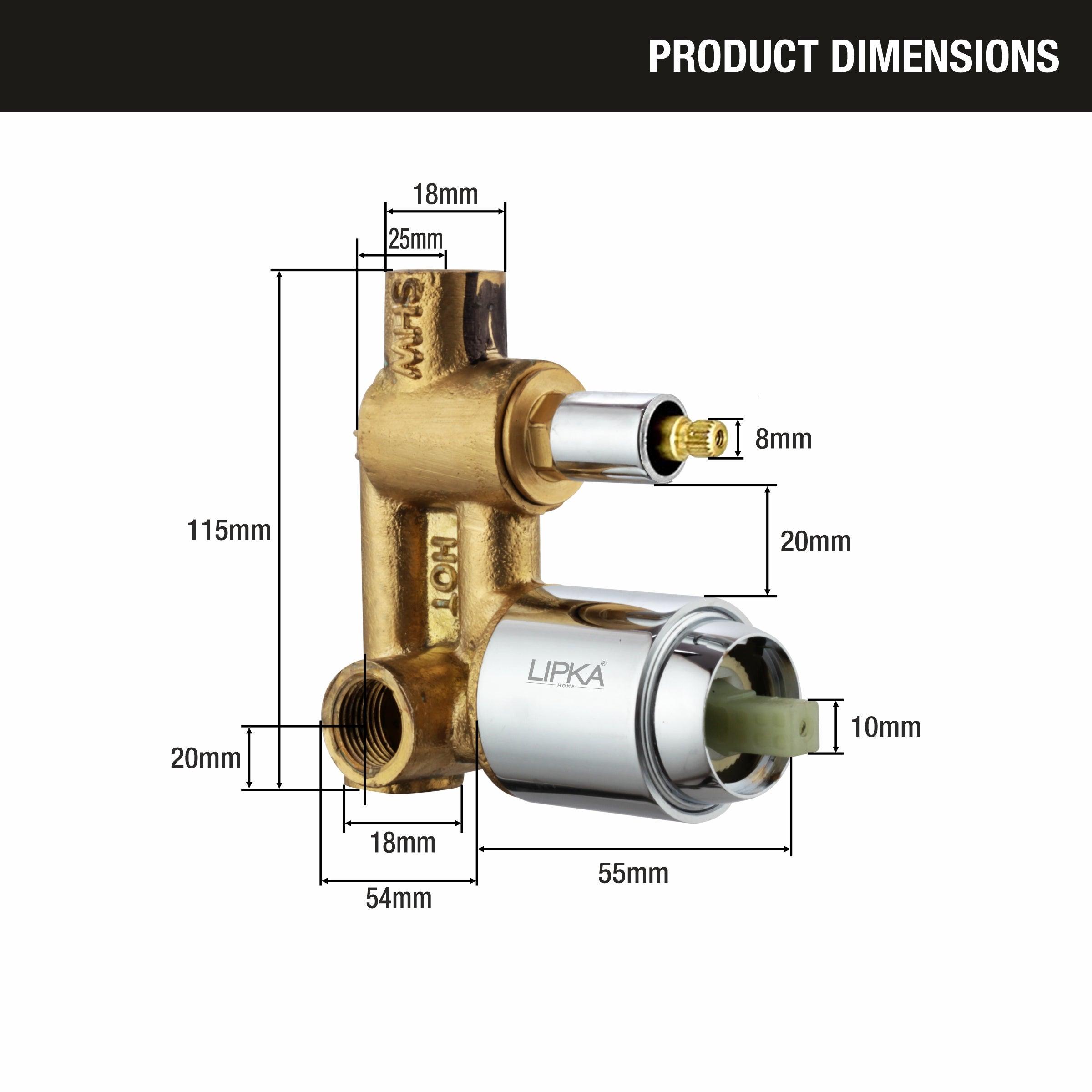 Arise 2-inlet Single Lever Diverter (Complete Set) dimensions