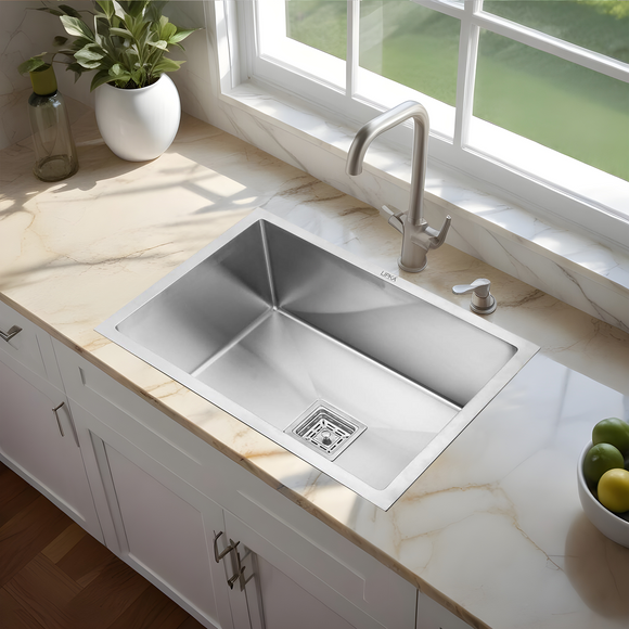 Handmade Single Bowl Kitchen Sink (21 x 18 x 9 Inches) - LIPKA - Lipka Home