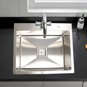 Handmade Single Bowl 304-Grade Kitchen Sink with Tap Hole (21 x 18 x 10 Inches) - LIPKA - Lipka Home