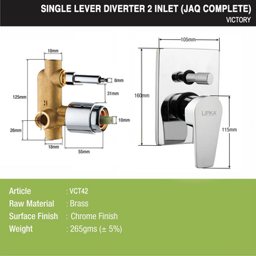Victory JAQ 2-inlet Single Lever Diverter (Complete Set)- LIPKA - Lipka Home